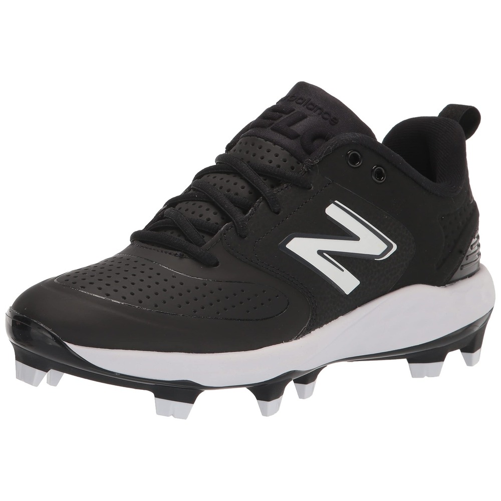 New Balance Women's Fresh Foam Velo V3 Molded Softball Shoe, Black/White